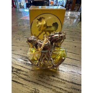 Vintage Avon Rocking Horse Ornament Moonwind Cologne